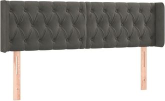 vidaXL Cabecero Con Led De Terciopelo Gris Oscuro 163x16x78/88 Cm Vidaxl