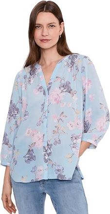 NYDJ Pintuck Blouse Womens Clothing Graceful Blossom : XL (US 16-18), Polyester
