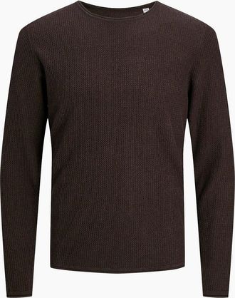 Jack & Jones Jack & Jones Mens Knit Crew Neck Regular Fit Sweater - Brown - Size: 42