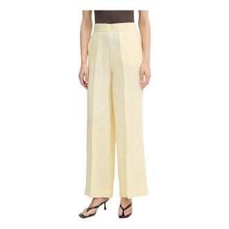 Benetton Broeken, Dames, Beige, L, Linnen, Palazzo Broek