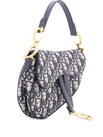 Dior Saddle Handbag Oblique Canvas Mini shoulder bag - Blu