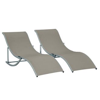 OUTSUNNY Conjunto de tumbonas 165x61x63 cm gris y plata