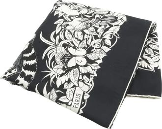 Hermès Foulard Jungle Love a fiori anni 2000 - Nero