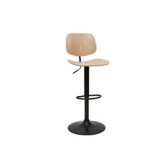 Miliboo Miliboo - Sgabello da bar regolabile legno chiaro e metallo nero tobias