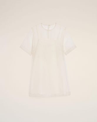 Ami White Silk Mini Trapeze Dress White - 34 - for Women