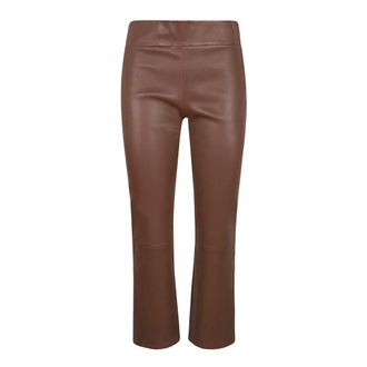 Arma Broeken, Dames, Bruin, L, Katoen, Leren katoenen broek