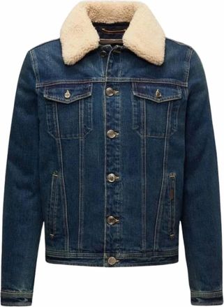Moorer Womens Denim Down Jacket In Blue