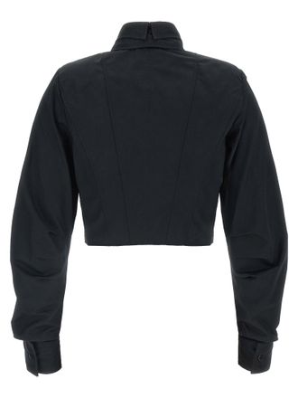 Elisabetta Franchi Bustier Cotton-Poplin Blouse - Black