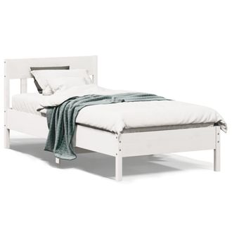 vidaXL Estructura De Cama Sin Colch&oacute;n Madera De Pino Blanca 90x200 Cm Vidaxl