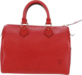 Louis Vuitton Speedy Handbag Epi Leather Red Leather Handbag (Pre-Owned)