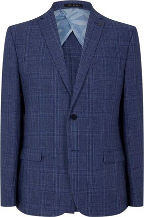 Ted Baker Herenjasje met ruitjes- en houndstoothpatroon (Luchtmacht Blauw)