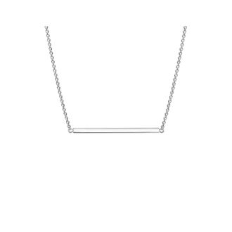 Gold & Honey Womens Bar Necklace In Silver