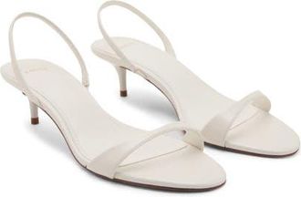 Mango Kitten Heel Slingback Sandal in Ecru at Nordstrom, Size 7.5Us