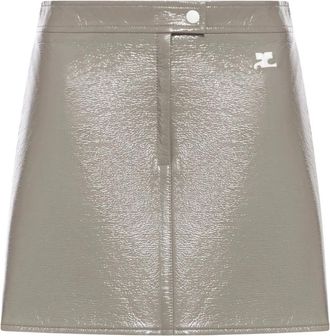 Courr&egrave;ges Vinyle Reedition Miniskirt - Dames - Korte rokken - Beige - S - Rokken