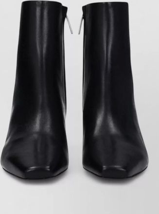 Off-white leather ankle boots