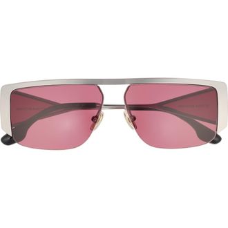 Victoria Beckham VB250S Classic Logo 59mm Rectangular Sunglasses in Light Ruthenium at Nordstrom Rack