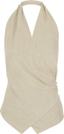 Cortana Sof&iacute;a Top - Dames - Tops zonder mouwen - Beige - XS - Linnen - Tops