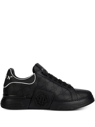 Philipp Plein monogram low-top sneakers - Black