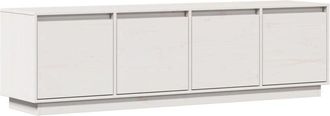 vidaXL Tv Cabinet White 156x37x45 cm Solid Wood Pine Vidaxl