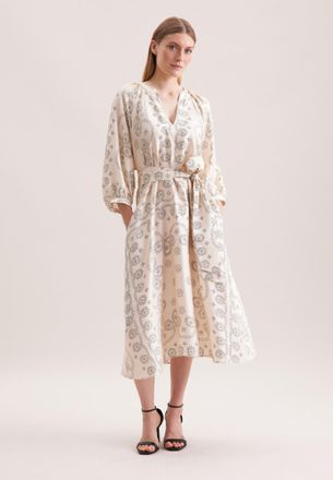 Seidensticker Sommerkleid SEIDENSTICKER, Damen, Gr. XL (42), Normalgr&ouml;ssen, off, wei&szlig;, 100% Viskose, bedruckt, regular fit, V-Ausschnitt, Kleider Sommerkleid, 3/4 V