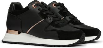Mallet Footwear Womens Almorah Trainers in Black Leather - Size UK 3