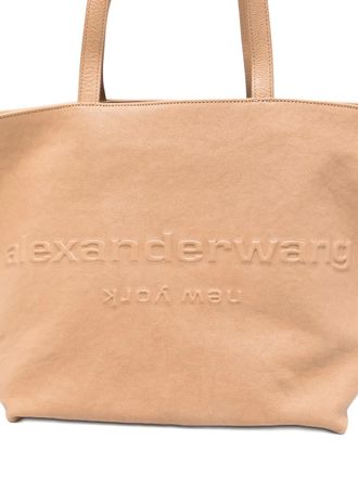 Alexander Wang logo-embossed tote bag - women - Lambskin/Polyester - OS - Neutrals