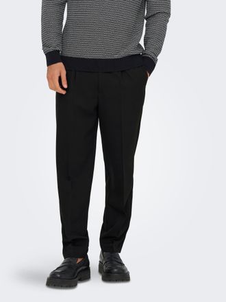 Only & Sons Chinohose ONLY & SONS ONSMIRO TAILORED TAPERED 0346 PANT FRML, Herren, Gr. XXL, N-Gr, schwarz, Web, Obermaterial: 63% Polyester, 33% Viskose, 4% Elast