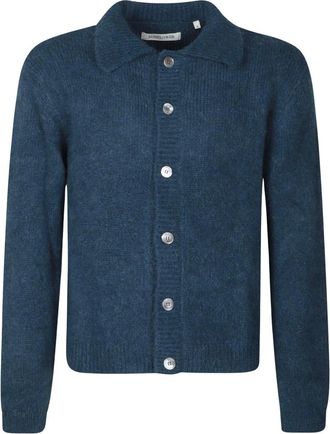 Sunflower Cardigan in Alpaca - - Knitwear - Uomo - Blu - S