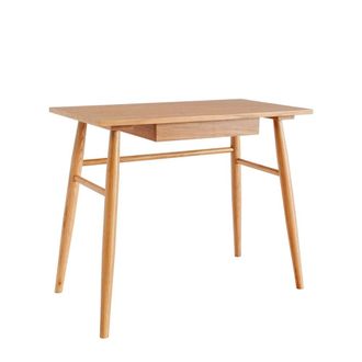 Decoclico Escritorio de roble 1 caj&oacute;n estilo n&oacute;rdico