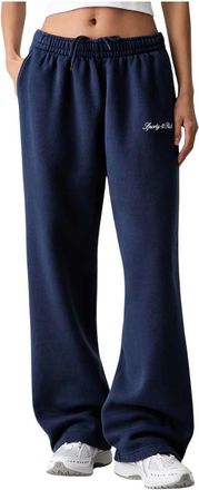 Sporty & Rich Broeken, Dames, Blauw, L, Katoen, Signature Logo Trainingsbroeken