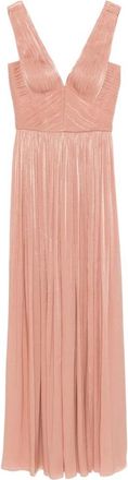 Costarellos V-neck Pleated Maxi Dress