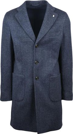 Lubiam Blue Alpaca-Wool Coat