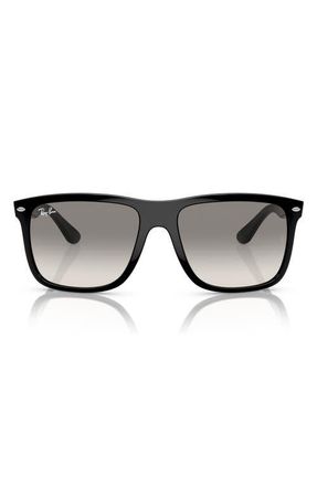 Ray-Ban 60mm Gradient Square Sunglasses in Black /Clear Gradient Grey at Nordstrom