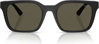 Emporio Armani 54mm Square Sunglasses in Matte Black/dark Grey at Nordstrom