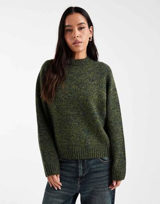 Fred Perry Maglione color verde m&eacute;lange