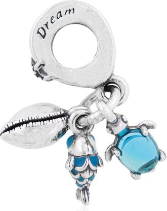 Pandora Ladies Fish, Sea Turtle & Conch Triple Dangle Charm