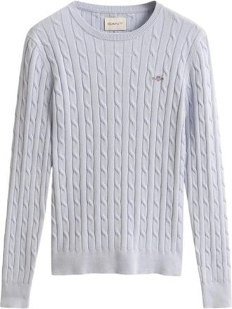 GANT Rondgebreide trui - Dames - Ronde hals truien - Blauw - S - Truien & Vesten