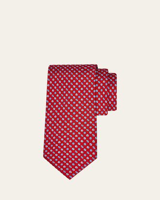 Ferragamo Mens Sports Ball Print Silk Tie