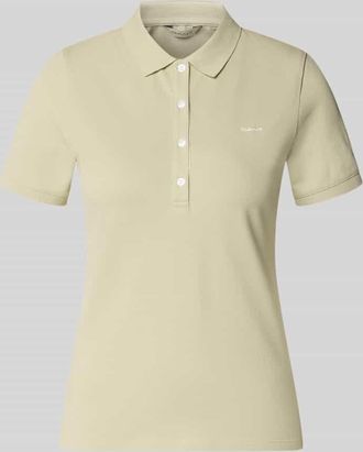 GANT Slim Fit Poloshirt mit Label-Stitching in Sand, Gr&ouml;&szlig;e XXL