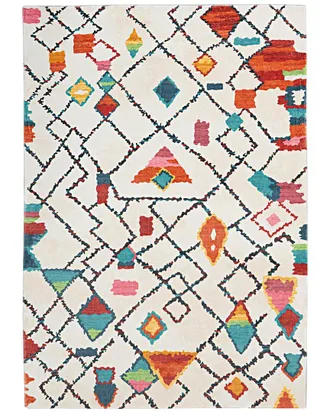 Linon Motif Printed Soft Roboto Area Rug