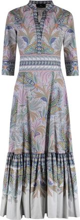 Etro Maxi-jurk met Paisley-print en gelaagde zoom - Dames - Maxi kleedjes - Veelkleurig - S - Kleedjes