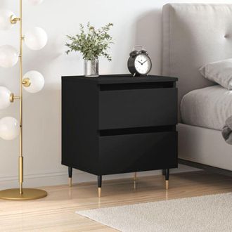 vidaXL Bedside Cabinet Black 40x35x50 cm Engineered Wood Vidaxl