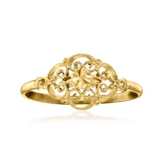 Ross-Simons Italian 14kt Yellow Gold Milgrain Ring