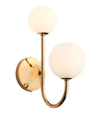 Jupiter Applique Moderna Doppia Oro Sfere Vetro 2xg9 Jupiter