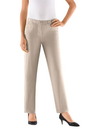 Casual Looks Schlupfjeans CASUAL LOOKS, Damen, Gr. 38, Normalgr&ouml;ssen, grau (stein), 96% Baumwolle, 4% Elasthan, unifarben, lang, Jeans Schlupfjeans