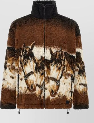Maison Margiela printed high neck zip sweatshirt jacket