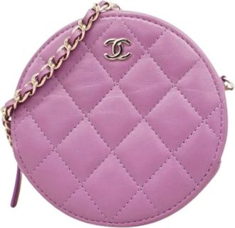 Chanel Pre-owned Mini Bags, female, Purple, Size: ONE SIZE Pre-owned Mini Leather Bag