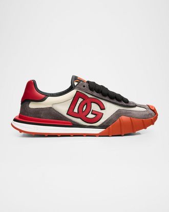 Dolce & Gabbana Men & apos;s DG Athletic Textile and Suede Runner Sneakers