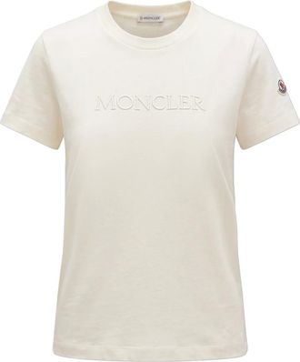 Moncler T-Shirt con logo - - Tops - Donna - Beige - S