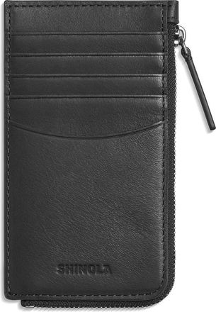 Shinola Leather Zip Around Card Case in Black at Nordstrom